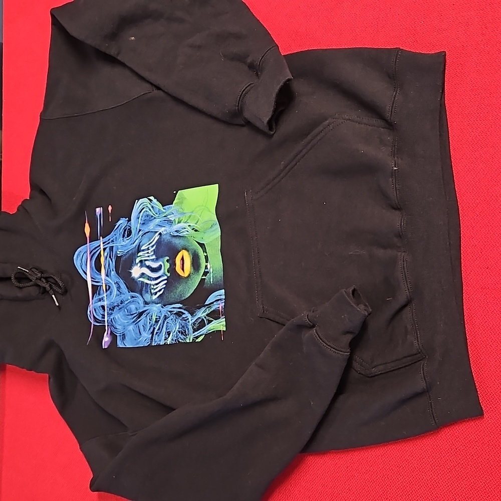 ENIGMA Lady Gaga Band concert fan graphic kangaroo pocket hoodie Small EUC